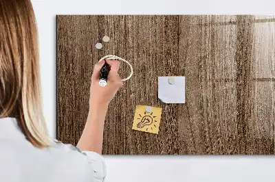 Lavagna magnetica con pennarelli in legno scuro