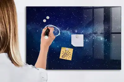 Lavagna magnetica con pennarelli motivo cielo scuro con stelle