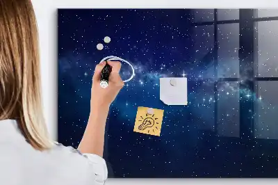 Lavagna magnetica con pennarelli motivo cielo scuro con stelle