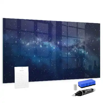 Lavagna magnetica con pennarelli motivo cielo scuro con stelle