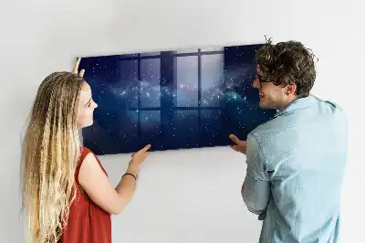 Lavagna magnetica con pennarelli motivo cielo scuro con stelle