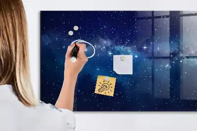 Lavagna magnetica con pennarelli motivo cielo scuro con stelle