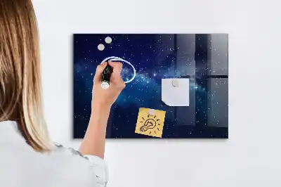 Lavagna magnetica con pennarelli motivo cielo scuro con stelle