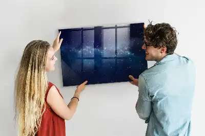 Lavagna magnetica con pennarelli motivo cielo scuro con stelle