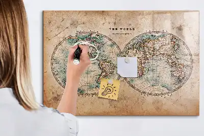 Mappamondo Mondo magnetico con lavagna e pennarelli
