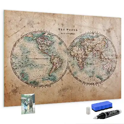 Mappamondo Mondo magnetico con lavagna e pennarelli