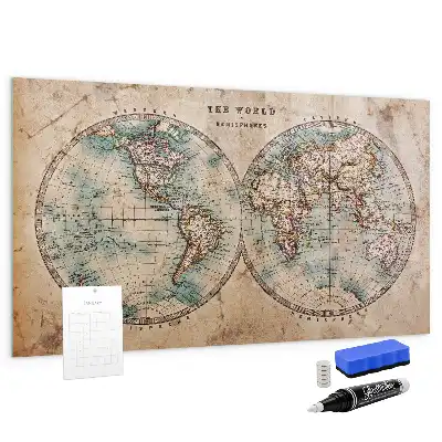 Mappamondo Mondo magnetico con lavagna e pennarelli