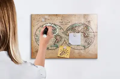 Mappamondo Mondo magnetico con lavagna e pennarelli