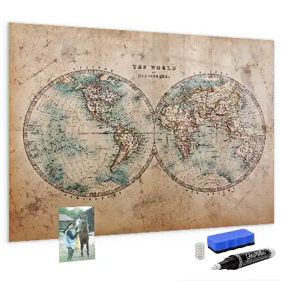 Mappamondo Mondo magnetico con lavagna e pennarelli