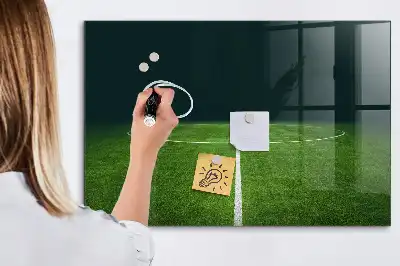 Lavagna magnetica scrivibile a forma di campo da calcio