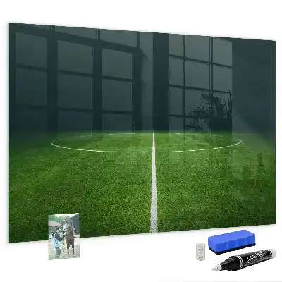 Lavagna magnetica scrivibile a forma di campo da calcio