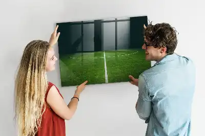 Lavagna magnetica scrivibile a forma di campo da calcio