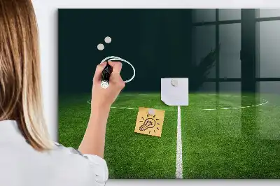 Lavagna magnetica scrivibile a forma di campo da calcio