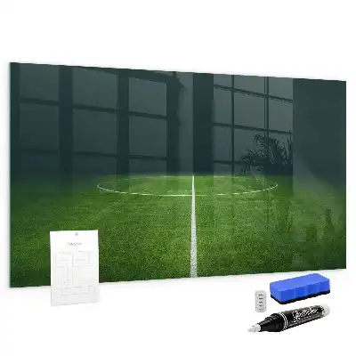 Lavagna magnetica scrivibile a forma di campo da calcio