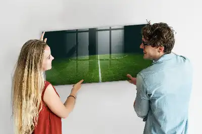 Lavagna magnetica scrivibile a forma di campo da calcio