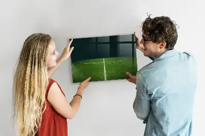 Lavagna magnetica scrivibile a forma di campo da calcio