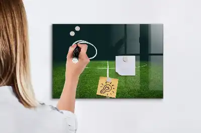 Lavagna magnetica scrivibile a forma di campo da calcio
