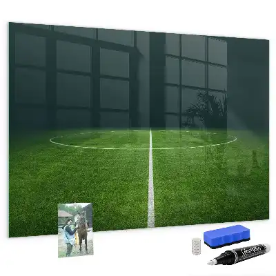 Lavagna magnetica scrivibile a forma di campo da calcio