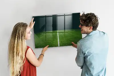 Lavagna magnetica scrivibile a forma di campo da calcio
