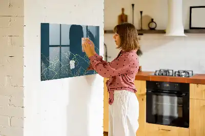 Lavagna magnetica con pennarelli decorazione a tema montagna