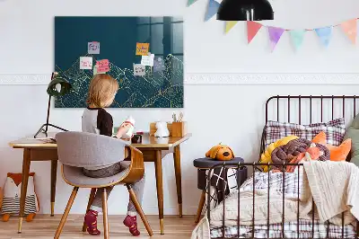 Lavagna magnetica con pennarelli decorazione a tema montagna