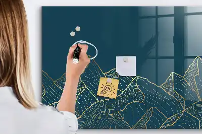 Lavagna magnetica con pennarelli decorazione a tema montagna