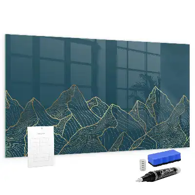 Lavagna magnetica con pennarelli decorazione a tema montagna