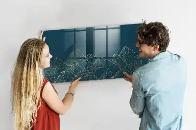 Lavagna magnetica con pennarelli decorazione a tema montagna