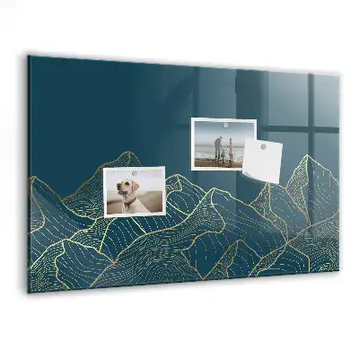 Lavagna magnetica con pennarelli decorazione a tema montagna