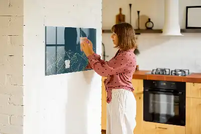 Lavagna magnetica con pennarelli decorazione a tema montagna