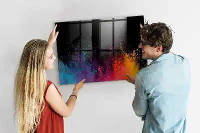 Lavagna magnetica con pennarelli versione esplosione di colori