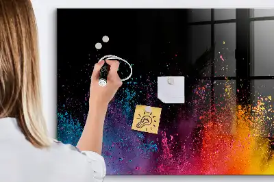 Lavagna magnetica con pennarelli versione esplosione di colori