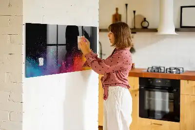 Lavagna magnetica con pennarelli versione esplosione di colori
