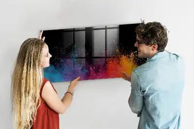 Lavagna magnetica con pennarelli versione esplosione di colori