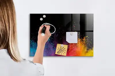 Lavagna magnetica con pennarelli versione esplosione di colori