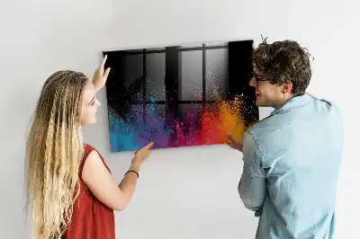 Lavagna magnetica con pennarelli versione esplosione di colori