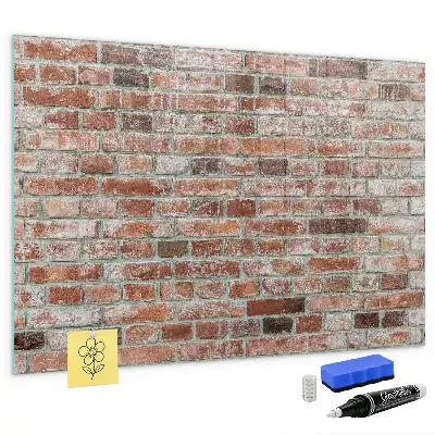 Lavagna magnetica scrivibile con stampa effetto muro di mattoni