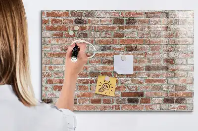 Lavagna magnetica scrivibile con stampa effetto muro di mattoni