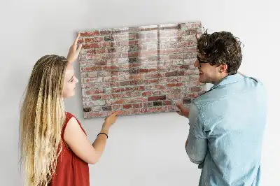 Lavagna magnetica scrivibile con stampa effetto muro di mattoni