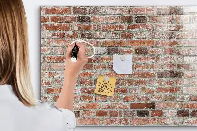 Lavagna magnetica scrivibile con stampa effetto muro di mattoni
