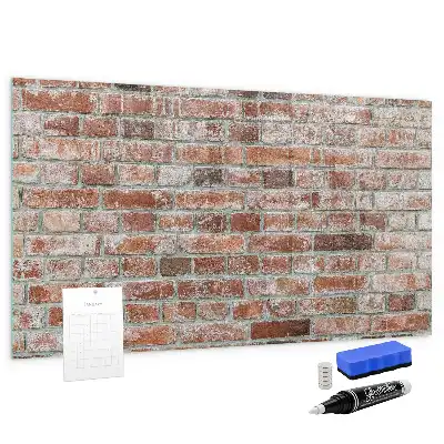 Lavagna magnetica scrivibile con stampa effetto muro di mattoni