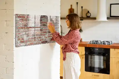 Lavagna magnetica scrivibile con stampa effetto muro di mattoni