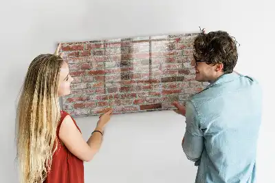 Lavagna magnetica scrivibile con stampa effetto muro di mattoni