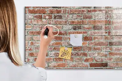 Lavagna magnetica scrivibile con stampa effetto muro di mattoni
