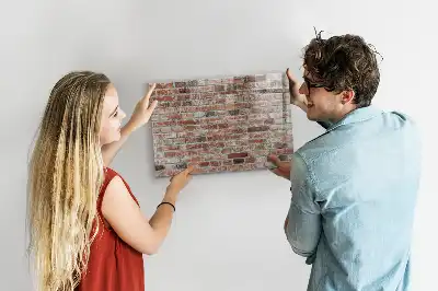 Lavagna magnetica scrivibile con stampa effetto muro di mattoni