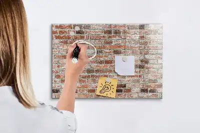 Lavagna magnetica scrivibile con stampa effetto muro di mattoni