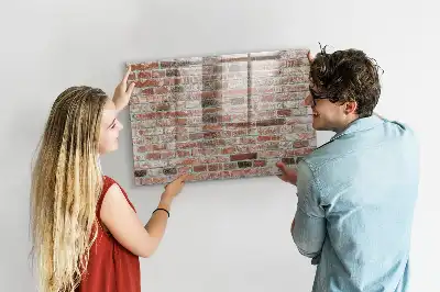 Lavagna magnetica scrivibile con stampa effetto muro di mattoni