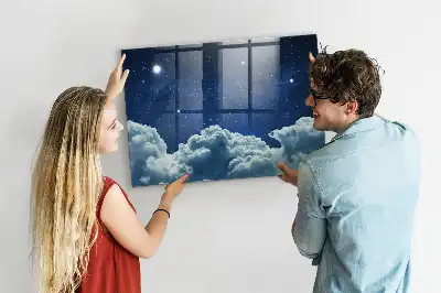 Lavagna magnetica con pennarelli modello cielo notturno