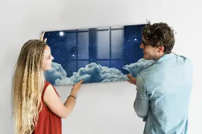 Lavagna magnetica con pennarelli modello cielo notturno