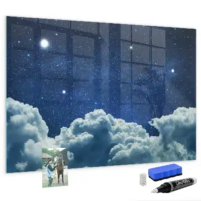 Lavagna magnetica con pennarelli modello cielo notturno